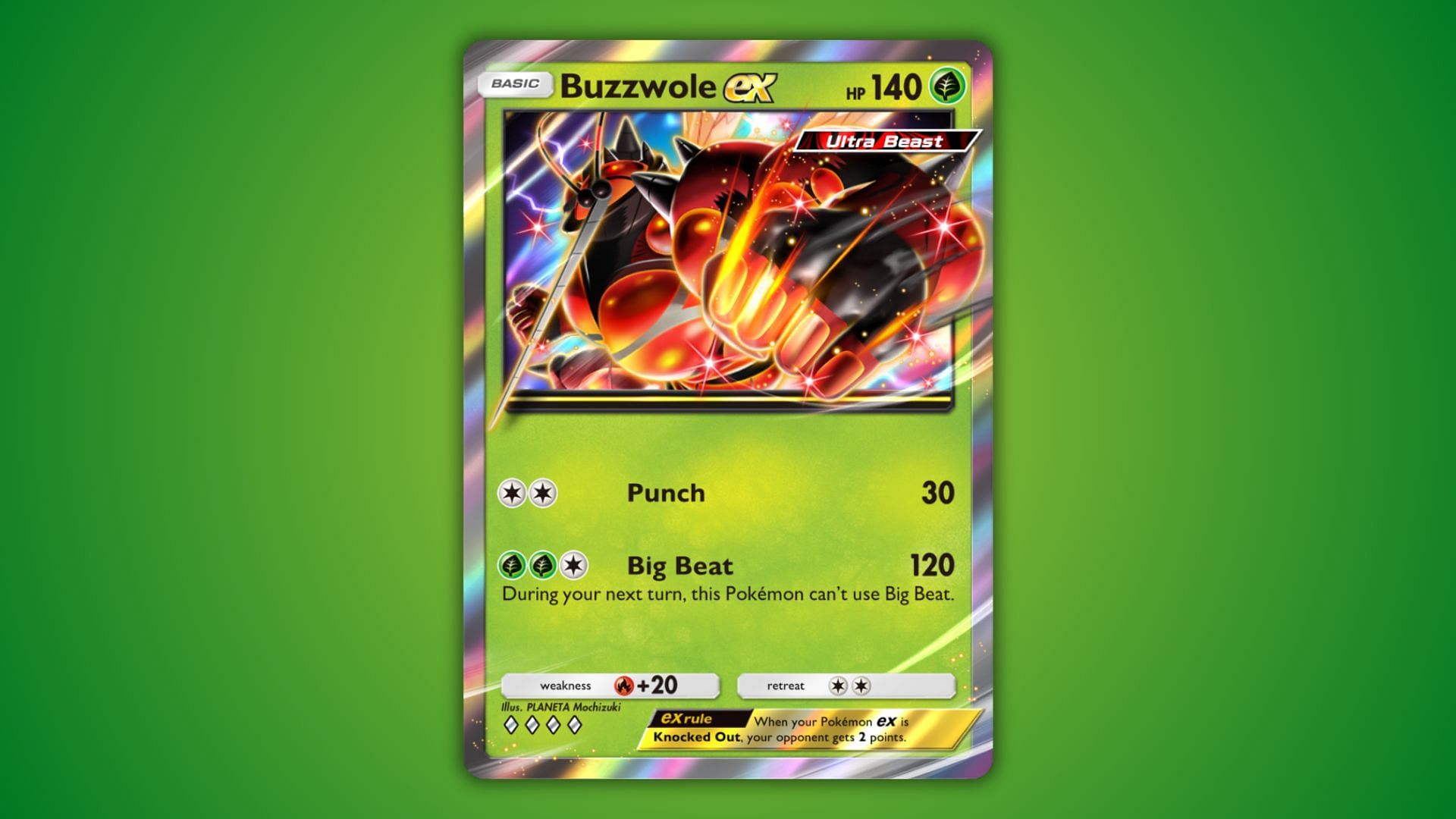 Buzzwole ex's card as seen in the game (Image via The Pokemon Company)